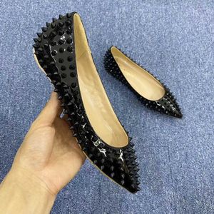 Chaussures habillées Loslandifen Femmes Dames Luxe Sexy Bout pointu Faux Cuir Verni Appartements Dolly Ballet Court Chaussures T230208