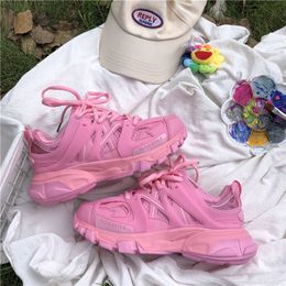 Kleding schoenen mooie roze dikke sneaker dikke zool meisjes sport felgroene mode casual papa vrouwelijk schoenen 221118