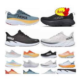 Zapatos de vestir Low Running Hombre Hoka One Clifton 8 Bondi Carbon X2 Mountain Spring Triple White Song Blue Real Teal Pink Drop Delivery Dhm8Y