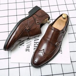 Chaussures habillées Marque de luxe hommes en cuir chaussures d'affaires formelles mâle bureau travail chaussures plates Oxford respirant fête mariage anniversaire chaussures 231123