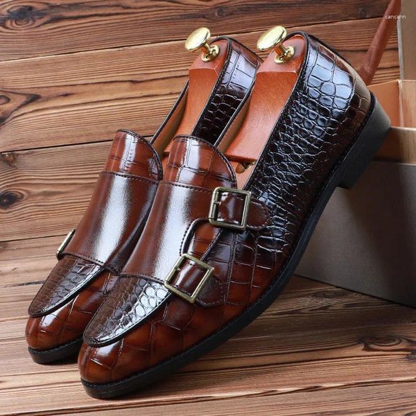 Chaussures habillées Luxury Fashionn Point Crocodile Modèle STRAP MONI