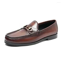 Kleid Schuhe Luxus Italienische Marke Männer Echtes Leder Loafer Schwarz Braun Formale Geschäft Für Mann Wohnungen Mokassins