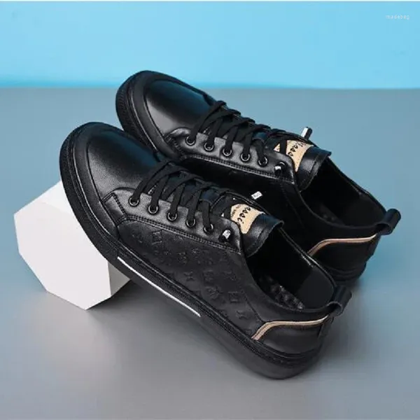 Zapatos de vestir de lujo para hombres Casual Low Top Zapatillas de deporte de cuero para caminar al aire libre Estudiantes de moda Correr Diseñador Tenis Pisos 129