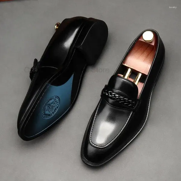 Chaussures habillées Luxury Men de lacets Italie Généralités Cuir Male Bureau décontracté pour hommes pour hommes Fashion Fête de mariage