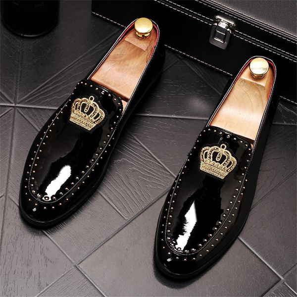 Chaussures habillées Luxe Royal Style Hommes À La Main Broderie Corbeau Motif Exotique Designer Mocassins FashionBrand Casual Robe De Mariée Chaussures 230907