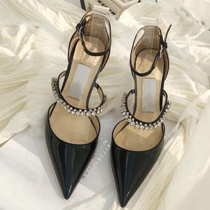 Robe chaussures luxe femmes talons hauts chaussures designer ballet sandales plat cuir diamant fête de mariage 35-40