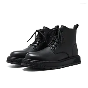 Chaussures habillées hommes hommes luxe designer bottes en cuir décontracté affaires noir chaussure de bureau italien hommes original 2023 botte formelle