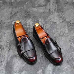 Chaussures habillées Homme Mocassins En Cuir Designer Mode Slip-on Original Casual Confortable Double Monkstrap Chaussure
