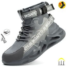 Zapatos de vestir de seguridad para hombre, zapatillas de trabajo a prueba de perforaciones, botas ligeras con punta de acero para hombre, indestructibles 230725