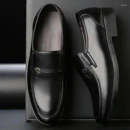 Robe chaussures Mazefeng 2023 PU cuir mode hommes mocassins d'affaires bout rond noir Oxford respirant mariage formel