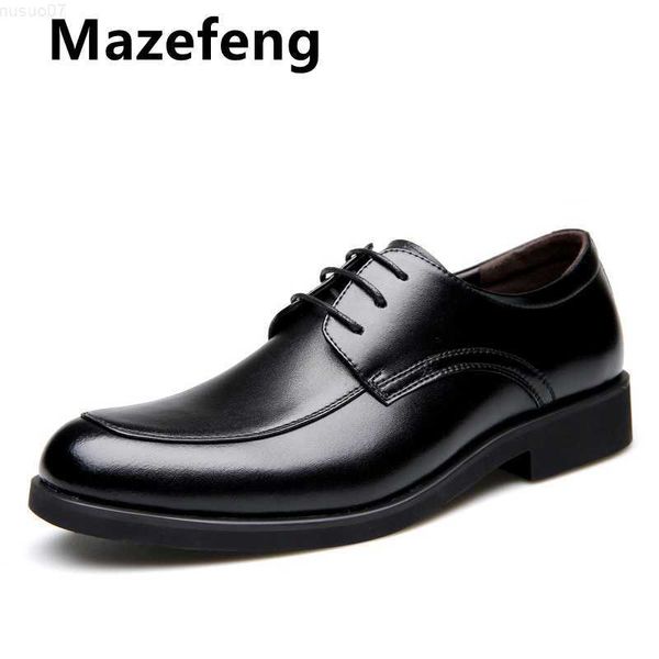 Chaussures habillées Mazefeng marque 2021 chaussures en cuir verni de qualité pour hommes chaussures de mariage blanches taille 38-48 chaussures habillées en cuir noir souple homme L230720