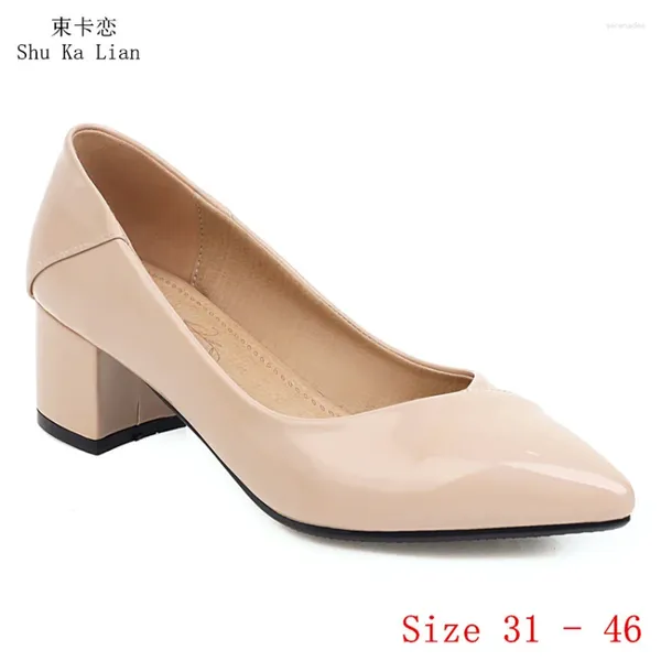 Zapatos de vestir tacones altos de 5 cm Pombas de mujeres Stiletto Heel Mujer Gatito pequeño Tamaño plus 31 - 46