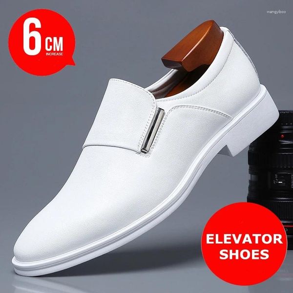 Zapatos de vestir hombres 6 cm/mocasines de cuero plano ascendente ascendente de negocios