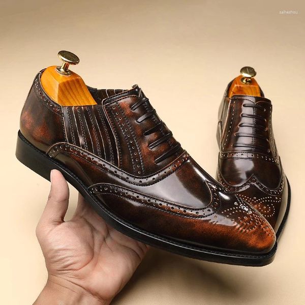 Chaussures habillées hommes Arrivée Fashion Cuir Mens Party Style Trendy Footwear décontracté Oxfords Drop Ship