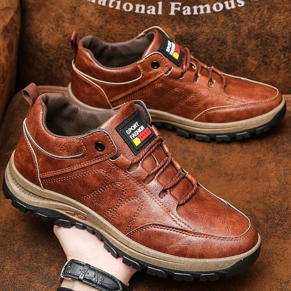 Robe chaussures hommes bottes en cuir véritable garder au chaud cheville indestructible haute plate-forme baskets bottes militaires chaussures Botas Zapatillas 231027