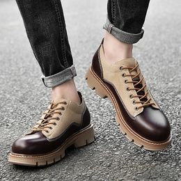 Chaussures habillées Hommes Style anglais tenue de travail à fond épais chaussures à gros orteil chaussures à plate-forme pour hommes chaussures d'affaires hommes à lacets chaussures chaudes imperméables 231123