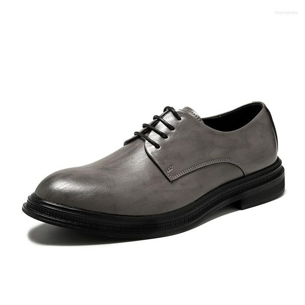 Robe chaussures hommes design de mode classique de haute qualité en cuir confortable à lacets 2023 automne smoking décontracté
