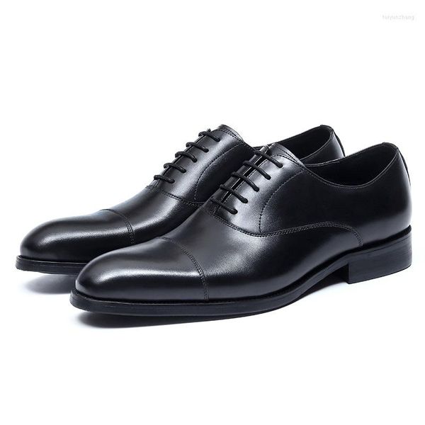 Zapatos de vestir hombres italianos 2023 lujo de cuero genuino calidad de calidad clásica clásica de moda británica oxfords para hombres