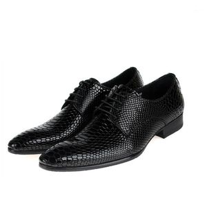 Dress Shoes Men Italiaans lederen veter mode mocassin buiten formele mannelijke puntige teen bruiloft voor 1