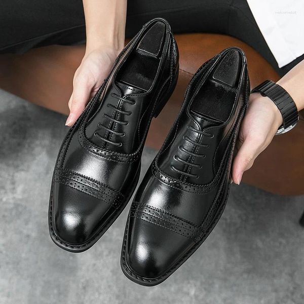 Chaussures habillées hommes loisirs Oxford confortable mode cuir quotidien affaires décontracté formel à lacets bureau