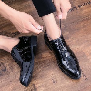 Dress Shoes Men Leisure Sport Casual Canvas Fashion Black Leather Patent For Sapato Man Mens Slip On Men's Formal White