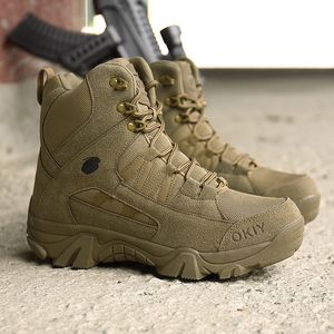 Chaussures habillées hommes extérieurs en cuir authentique en cuir militaire bottines tactique combattant l'homme de la chasse à l'armée pour les botas décontractés 221104