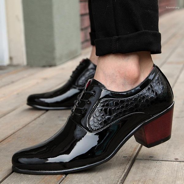 Zapatos De Vestir Hombre Oxford Boda 2023 Clásicos Tacones Altos Diseñador Calidad Cuero Puntiagudos