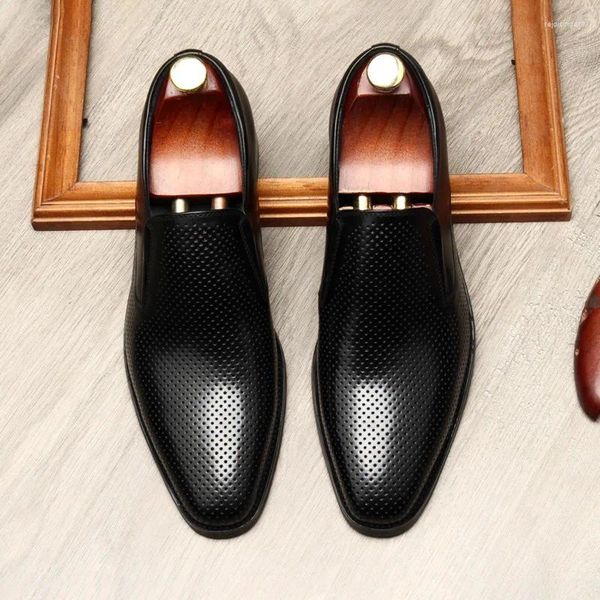 Chaussures habillées hommes Penny Loafer noir brun oxford en cuir authentique Slip à la main sur des hommes décontractés