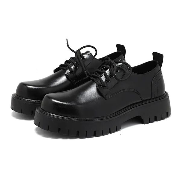 Chaussures habillées Hommes plate-forme en cuir chaussures décontractées noir blanc Vintage mâle à lacets chaussures habillées affaires Oxfords mode mariage appartements 231016