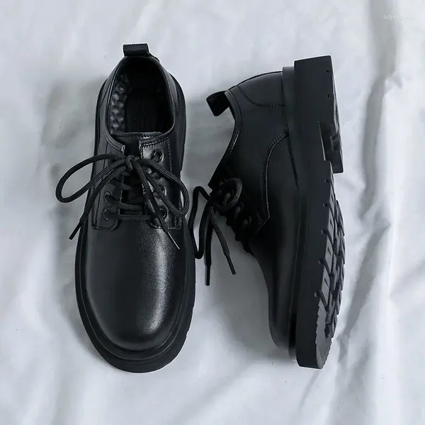 Zapatos de vestir Hombres Negro Negocio Formal Casual Cuero Altura Incremento Plantilla Hombre Británico Novio Boda Sho