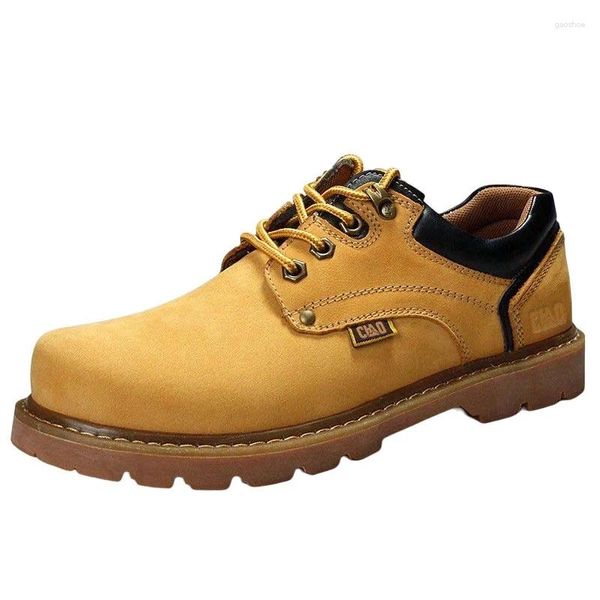 Chaussures habillées Planche pour hommes Quatre saisons Première couche de peau de vache Low Top Workwear Casual Angleterre Polyvalent B