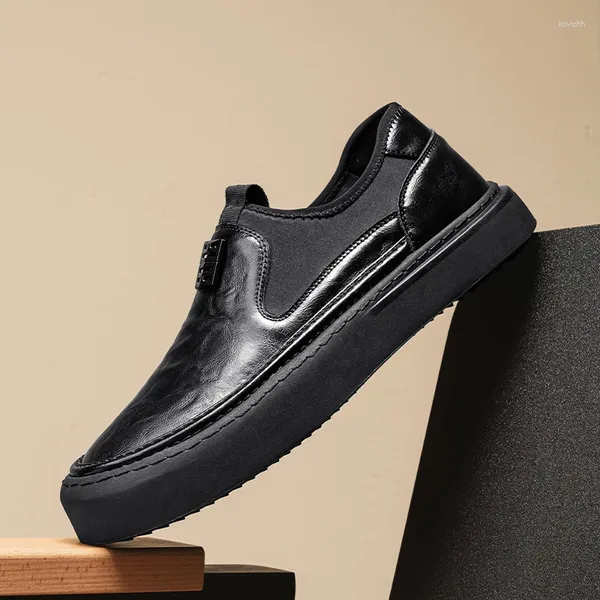 Zapatos de vestir para hombres de negocios formales de moda y versátiles de corte bajo de moda casual cuero suave protección de los pies