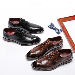 Chaussures habillées Business Men Great Cuir Formal Casual sculpd Wood Wood Sole