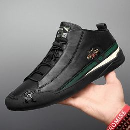 Kleding Schoenen Heren Casual Luxe Designer Zwarte Mannen Sneakers Loafers Mannelijke Man Hightop Merk Leer voor 231204
