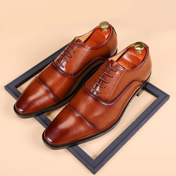 DRESS Shoes Men's Classic British Business Leather Mens Retro Derby Shoe Office Flats Men Wedding Party Oxfords Eu tamaño 37-48