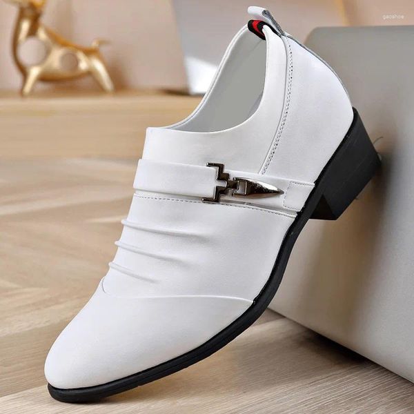 Zapatos de vestir para hombre Cuero formal Cuero de vaca Blanco Transpirable 7 cm Estilo británico puntiagudo