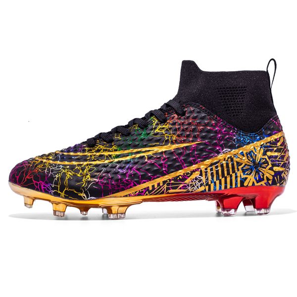 Zapatos de vestir Hombres High Top Fútbol antideslizante Spike Botas de fútbol Suelas chapadas en oro Entrenamiento profesional para adultos Zapatillas de deporte al aire libre 230821