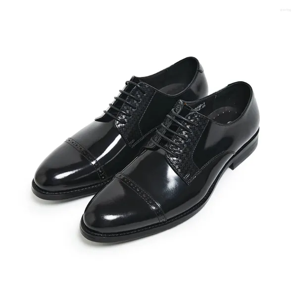 Zapatos de vestir Cordones para hombres Boda formal Hombre Cuero Hacer Color brillante Estilo Derby de gran tamaño