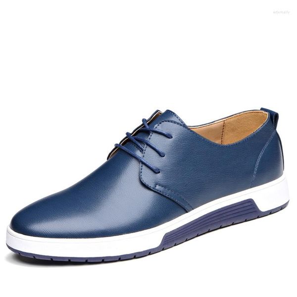 Zapatos de vestir de cuero para hombres marca casual cómoda para hombres con los mocass de moda oxfords homme talla 38-49