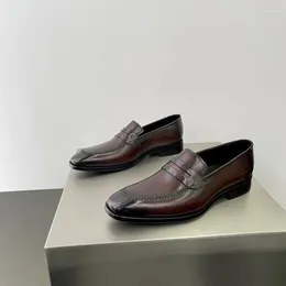 Chaussures habillées en cuir masculin importé d'Italie par Goodyear à la main à la main à la main à la main