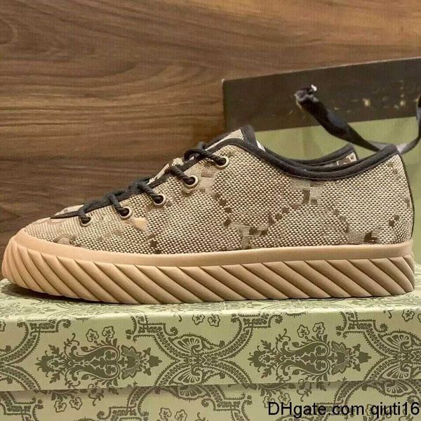 Zapatos de vestir Maxi para hombre Zapatos de camello y ébano Zapatos de lona de Italia Diseñadores Zapatillas de deporte casuales para mujer Bordado G Suela de goma Lujos para hombre Cierre con cordones Tamaño grande 46