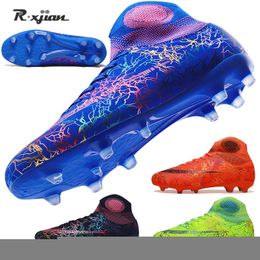 Dress Shoes Heren Sliver Black High Ankle Ag/FG Sole Outdoor Cleats Football Boots Shoes Soccer Cleats Women Soccer Cleats Training Football 230316