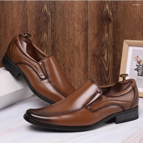 Zapatos de vestir para hombre de cuero suave negocios casual primavera verano cabeza cuadrada moda japonesa