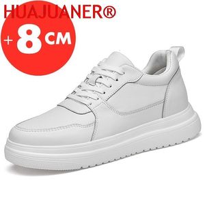 Kleding Schoenen Mannen Sneakers Lift Schoenen Verhoogde Hoogte Toename Binnenzool 7-8 CM Hoge Hakken Schoenen Echt Leer sportschoenen 230915