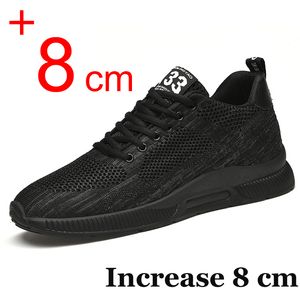 Geklede schoenen Heren Sneakers Liftschoenen Verborgen hakken Ademende verhogingsschoenen voor heren Verhoog de binnenzool 6 cm Sport Casual hoogteschoenen 48 230925