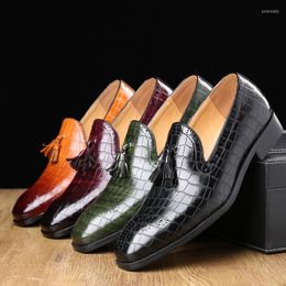Kleid Schuhe Männer Vintage Quaste Elegante Brogues Italienische Marke Herren Business Party Loafers