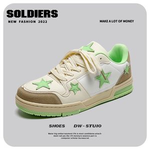 Chaussures habillées Hommes Baskets vulcanisées Star Tennis Sports PU Street Style Lace Up Mix Couleur Skateboarding Jogging Running Casual 230225