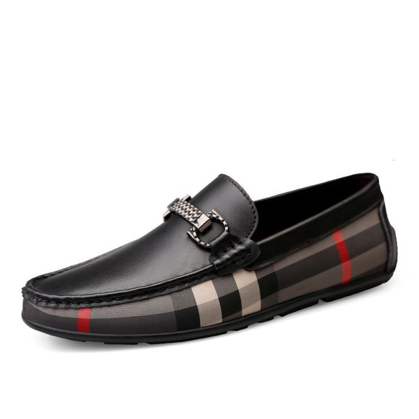Zapatos de vestir para hombres otoño casual negocios de ropa formal de cuero calzado de guisantes para hombres de highend