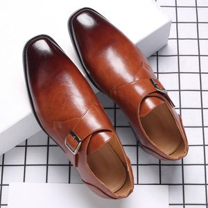 Dress Shoes Heren Formele Italiaanse stijl Lederen Loafers Men Fashion Business Office Elegant schoenen Male Black Derby