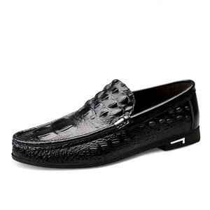 Zapatos de vestir para hombre Pisos de cuero Marca Diseño de cocodrilo Hombres Mocasines Penny Estilo de moda Zapatos mocasines para hombre 230720